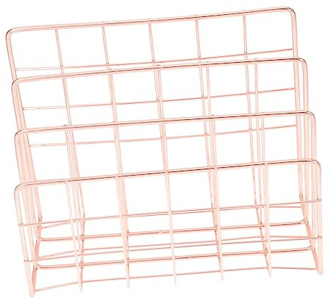 VILLCASE Desktop Mail Organizer Metall 3 Fächer Briefhalter Lagerregal Eisen Rosegold Klein Büro Schreibtisch Organizer Für Post Und Zeitschriften