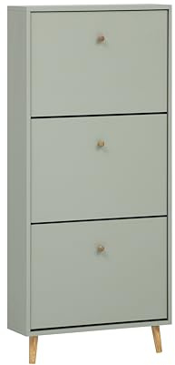 Schildmeyer Bjarne Schuhschrank 158674, Pistazie, 59,8 x 19,5 x 131 cm, platzsparend durch geringe Tiefe