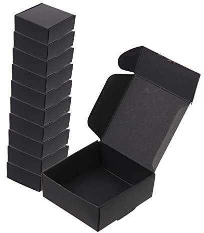 SHOWERORO 20stücke Schwarze Papierverpackungsboxen Faltbare Versandkartons Für Sicheren Versand Und Aufbewahrung Für Und Postsendungen