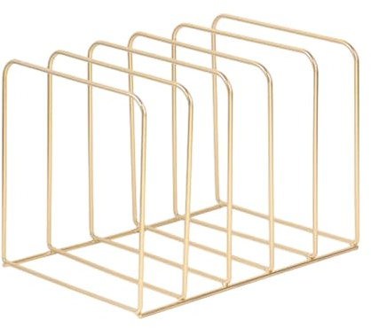 Courtieyeardceastea Porte-revues, journaux, organiseur de fichiers de bureau pour magazine, livre, décoration, doré
