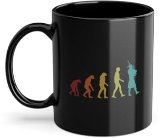 Bagpipe Evolution dudelsäck-lektioner spelare kaffekopp | Blowpipe Great Highland dudelsackspelare kopp svart (09181C)