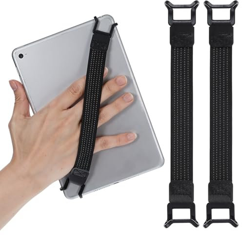 2 soportes de correa de mano para tabletas de seguridad para tablet PC de 7.8 a 13 pulgadas, bandas de alta elasticidad, operación con una sola mano, correa sin caída, cinturón elástico universal para