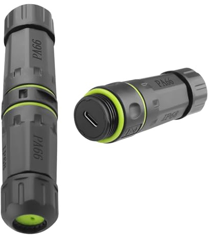 QIANRENON 10Gbps USB C Versiegelt Wasserdicht Daten Anschluss Koppler USB3.1 Typ C Buchse auf Buchse Außenbereich Adapter Extender IP68 Schutz, 20V5A Aufladen, M20, für Outdoor USB C Erweiterung
