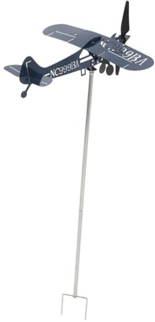 TOGEVAL Metal Airplane Weathervane Décoration Extérieure Métal Girouette Avion pour Jardin Patio Et Cour Éoliens pour Embellir Votre Espace Extérieur