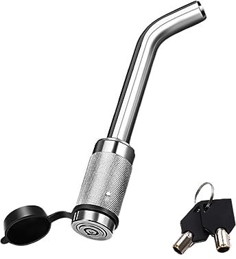 MAGICLULU Lucchetto Antifurto per Gancio di Traino in Acciaio Argento Due Parti Principali, Facile da Installare, per Accessori Camper e Roulotte