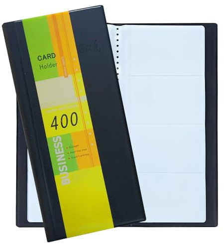 LAIVIYA Lot de 400 porte-cartes pour cartes de visite, idéal pour le bureau et le bureau, noir