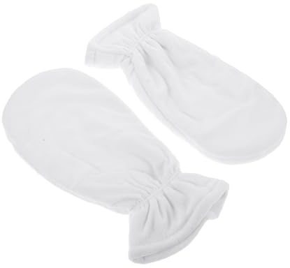 TOPPERFUN Guantes de Cera Hidratantes para Manos Reutilizables Protección Térmica de Parafina, de Poliéster Blanco, Ideales para Masaje y Salón de Belleza
