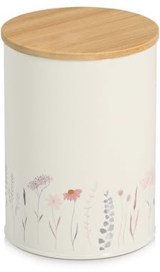 ZELLER PRESENT SCHÖNER LEBEN. PRAKTISCH WOHNEN. Vorratsdose m. Bambusdeckel Flowers, 1400 ml
