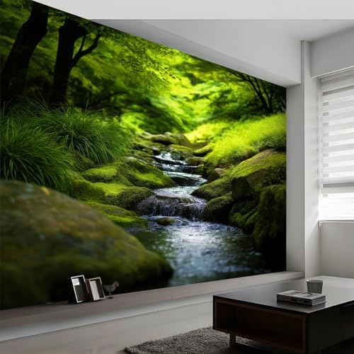 Genérico Fotomurales Decorativos Pared Naturaleza Japonés Bosque, Verde Fotomural Decorativo para el Hogar 300 x 210 cm (An x Al) – Ldeal para Salón Dormitorio Oficina y Pared de TV