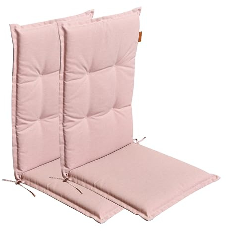 LILENO HOME Gartenstuhl Auflagen [2er Set - Hochlehner] in Pfirsich | bequeme Liegen als Sitzauflagen für Gartenmöbel - Stuhlkissen für Gartenstühle und Klappstühle BAR