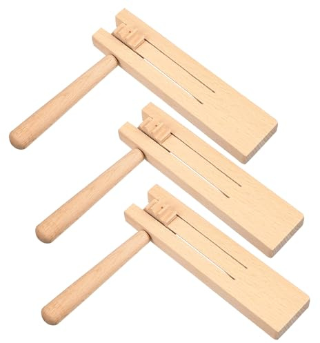 TOYANDONA 3 Piezas Matraca de Madera Juguetes de Trinquete para Instrumento de Percusión Tradicional para Fiestas Eventos Deportivos Fútbol