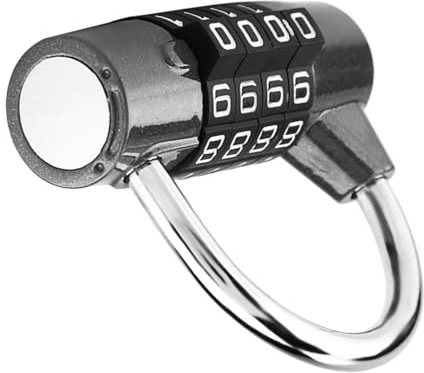 Hamwesh Candado con Contraseña de 4 Diales para Maleta, Gancho de Bloqueo Endurecido para Seguridad en Viajes, Ideal para Taquillas de Gimnasio (BLACK)