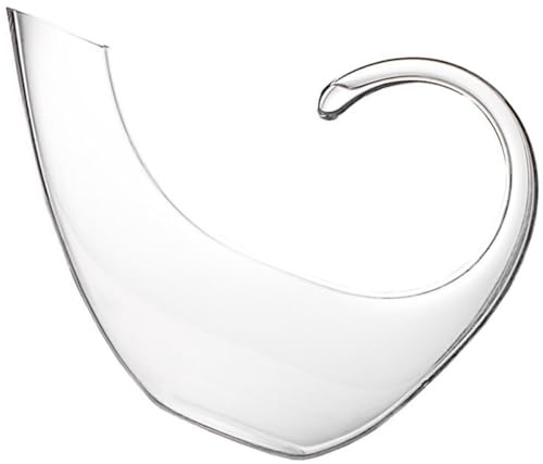 WEKADRIN Decanter Vino Cristallo Trasparente con Bocca Inclinata Design Elegante e Pratico Decantatore Rapido per Migliorare Aroma e Gusto Adatto per Vino Rosso e Facile da Versare e
