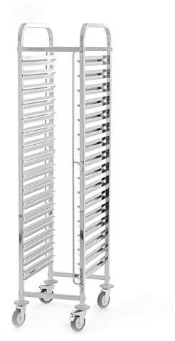 TECHNICA Edelstahl Transportwagen 16xGN 1/1 - Gastronormwagen 380x550x1735 mm - Wagen - Tablettwagen - Regalwagen - Einschübe Gastro - Rollbehälter - Servier Trolley - Profi Catering Lager