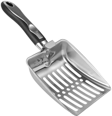 Metal Cat Poop Scoop - Cat Litter Scoop | Robust Mesh Scooper - bärbar rostfritt stål kattströskopa med, storlek, hållbar, i lager, guldfärgade skopor för husdjur.