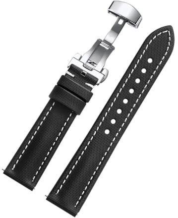 YGUK0J Bracelet de montre en toile à voile imperméable avec boucle papillon | Ceinture de poignet en nylon durable à dégagement rapide