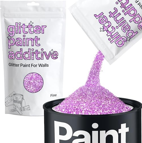 Hemway Lavender Purple Glitter Paint Additive Fine 100g for Adding Sparkle to Paints & Varnish | Paint Walls Sparkly Add to Emulsion, Acrylic or Lacquer Indoor