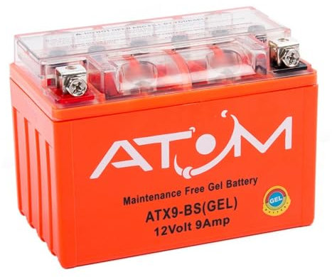 ATX9-BS - Atom Gel Motorcycle Battery Factory Sealed 12V 9Ah