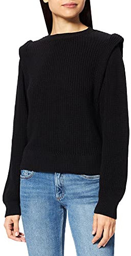 NA-KD Suéter de Punto con Espalda Abierta, Negro, XS para Mujer