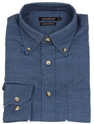 Uvaspina Camicia in flanella tinta unita, Azzurro XXL