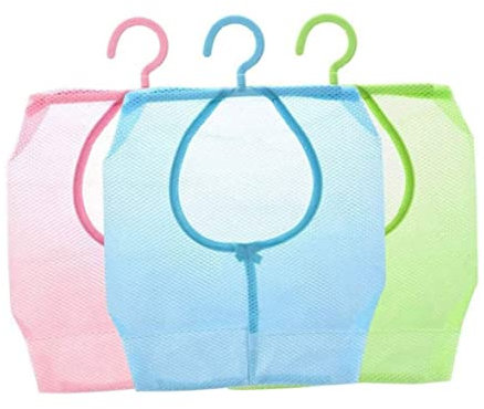 Hilai Sac à Pinces à Linge Sac de Rangement en Maille avec Crochet Panier de Rangement Suspendu pour Armoire à Linge 3PCS Peg Bags