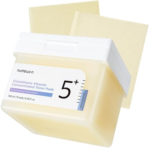 numbuzin Nr.5 Toner Pad | Vitamin-Niacinamid Konzentrierte Toner Pads | sanftes Peeling, gegen Hyperpigmentierung, Pigmentflecken | doppelseitig, Glutathion, Niacinamid, PHA & LHA | 70 Stück, 180 ml