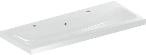 Geberit Waschtisch iCon Light 120x48cm, Hahnl. li/re, m ÜL, we. K-Tect
