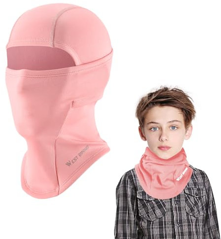 NIXRET Sturmhaube Kinder Winter, Sturmhaube Kinder unter Helm, Balaclava Winddicht Gesichtsmaske, Skimaske Sturmmaske für Jungen Mädchen im Winter zum Skifahren, Outdoor Sport, Radfahren (Rosa)