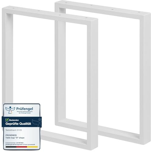PROVENEDI - 2X Tisch-KUFEN weiß | Tisch-Gestell 40x49 cm | Einfache Montage | Tisch-Beine aus Metall in Industrial Matt | Ideal für DIY-Projekte wie Couchtisch, Beistelltisch