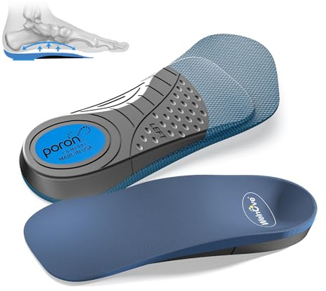 Welnove - Solette ortopediche con supporto per artrite da uomo, rinforzate, per dolore da osteoartrite, dolore a piedi, ginocchia, fianchi, fascite plantare, inserti per tallone per scarpe da uomo