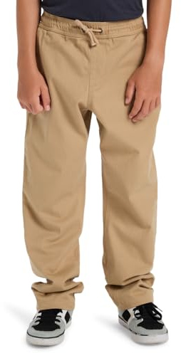 Quiksilver Pants Taxer - Pantalón de Sarga Pesado para niño, Color marrón, Talla 12