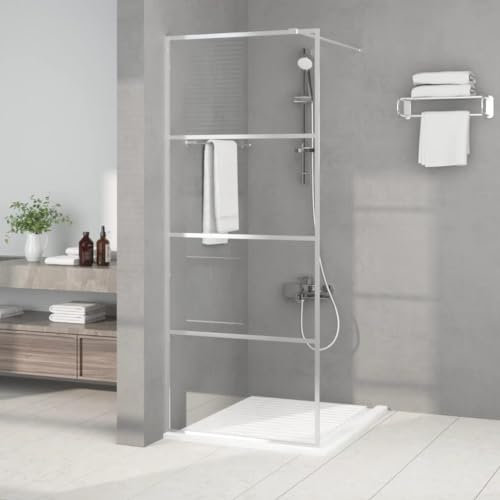 Duschwand für Walk-In Dusche Silber 80x195 cm ESG-Glas Klar, LAPOOH Duschrückwand, Duschabtrennung, Glaswand Dusche, Duschglaswand, Duschtrennwand - 152135