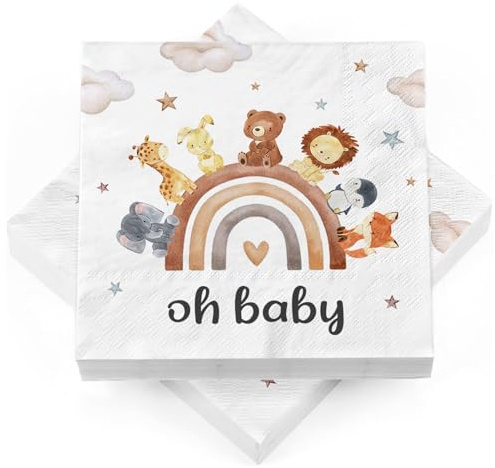 Lot de 40 serviettes de table pour fête prénatale, décoration de fête prénatale, pour 1er anniversaire, fête de naissance garçon et fille