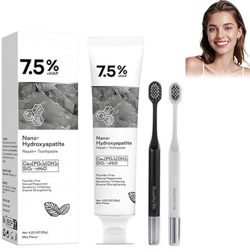 Geelike Hydroxyapatite Toothpaste, Geelike Nano Hydroxyapatite Toothpaste, 7.5% Fluoride-Free H Ydroxyapatite Enamel Repairing Breath, Freshening Whitening Toothpastes (1pcs)