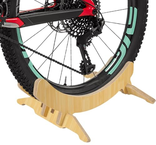 52 x 40 x 22 cm Garage Porte-vélos Sol en bouleau Béquille de vélo Support de sol en bois simple Convient pour les petits vélos légers et