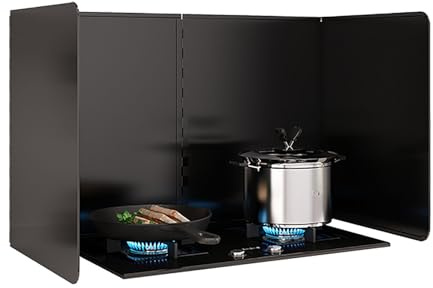 ZWIXYU Splash Guard ，Foldable Splashback Stainless Steel Grease Splashback Stove Windscreen Kitchen Anti Splatter Shield Guard, Splatter Screen for Frying Pan, Splatter Guard Anti Splatter Sheet Oi