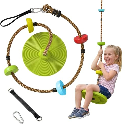 AIYAPLAY Corde d'escalade Balancoire 1,9 m avec Plateforme Vert