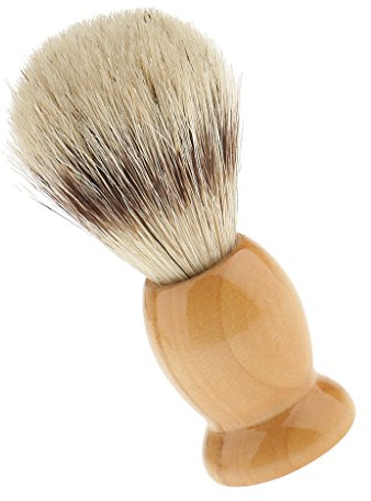 MagiDeal Brosse à Barbe en Poils de Sanglier Blaireau de Rasage Pinceau Nettoyage pour Homme Barbier Coiffeur/Salon de Coiffure - Tête Blanche