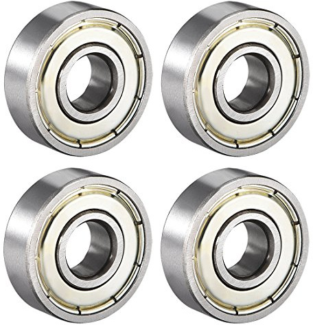 sourcing map 4 Stück 608ZZ Kugellager Doppelschild 8mmx22mmx7mm Kohlenstoffstahl Z1