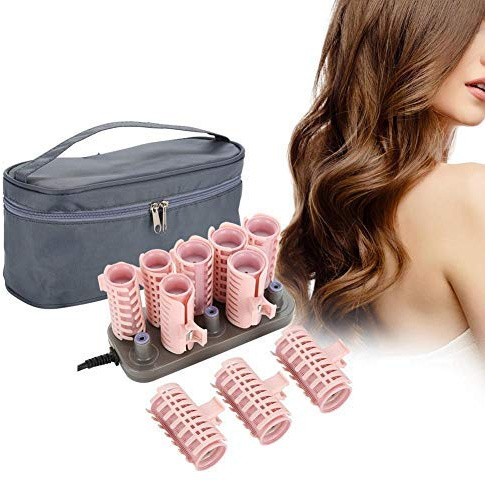 Sonew Heated Roller, 10 Piece Hair Curler Set, Classic Hair Tool for Short Hair and Long Hair, Upgrade, ABS High Temperature Resistance Material, Fast Heat, Rechargeable, Includes Bag, Pink