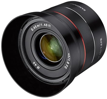 Samyang AF 45 mm F1.8 Sony FE (Tiny but Premium) - Objectif plein format et APS-C à focale fixe Sony E FE E-Mount pour Sony A9 A7 A6600 A6500 A6400 A6300 A6000 A5100 A5000 Nex Camera