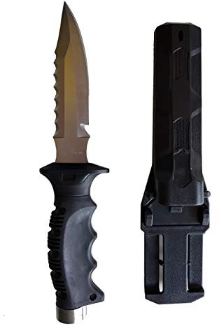 Tauchermesser 25,5cm mit Kunststoffscheide und 2 Gurten