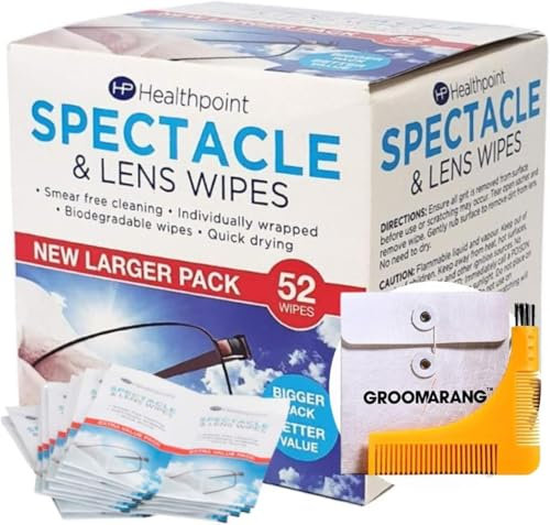 Generise Glasses Wipes - 624 Individuellt Inslagna Linsdukar - Passar Även För Kameror, Kikare & Smartphone Skärmar (12 Extra Värdepaket med 52 = 624 Dukar) Plus Groomarang!