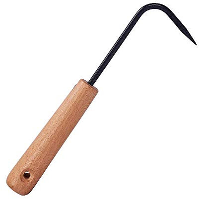 HiChuAng Weeding Tool Digging Cultivator Manual Weeders for Digging Weeding Loosening Soil for Patios, Cracks & Clay Soil - Stainless Steel Root Remover with Beechwood Handle(Black)