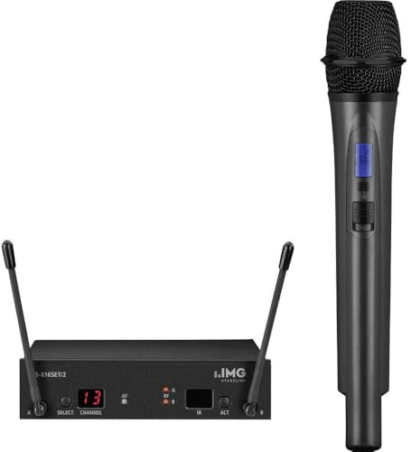 IMG Stageline TXS-616SET/2 Multi-Frequenz-Mikrofonsystem mit UHF-PLL-Technik, 672,000-691,750 MHz, schwarz