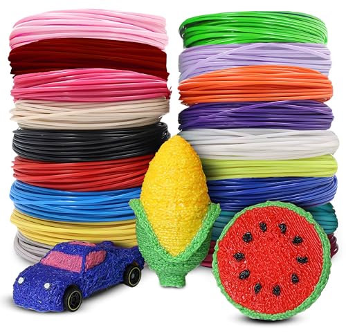Retoo 3D Stift Filament PLA mit 20 verschiedenen Farben und 100M Länge, Professional 3D Print und Druck Pen Set für Kinder, 3D-Stift 1.75mm,Geschenke für Mädchen und Jungen,Geeignet für Alle 3D-Stifte
