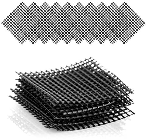 HappySeed 10er Set Bonsai Abdecknetz aus Kunststoff, Schwarz - Drainage Gitter quadratisch für Bonsai Schale, Blumentopf oder Pflanzkübel - 5 x 5 cm