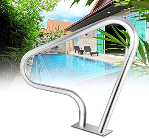 Barandilla de mano para piscina, barandilla de acero inoxidable 304, capacidad de carga de 250 libras, pasamanos de piscina humanizados a prueba de herrumbre