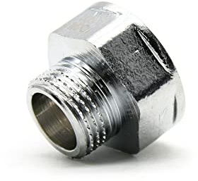 DOJA Barcelona | Reduzierstück IG - AG | Adapter 1/2 auf 3/4 | Rohr Verbinder | Messing Verchromt | Anschluss für Duschschlauch, Duschkopf mit Schlauch, Waschmaschinenabfluss, Gartenhahn, Wasserhahn