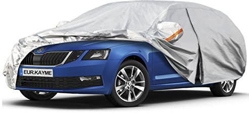 Kayme Autoabdeckung Kombi Wasserdicht Atmungsaktiv Passend für 2004-2023 Skoda Octavia Combi, Vollgarage Autoplane für Regen Sonne Staub Schutz,Auto Abdeckplane Faltgarage (3-7 Tage liefern)